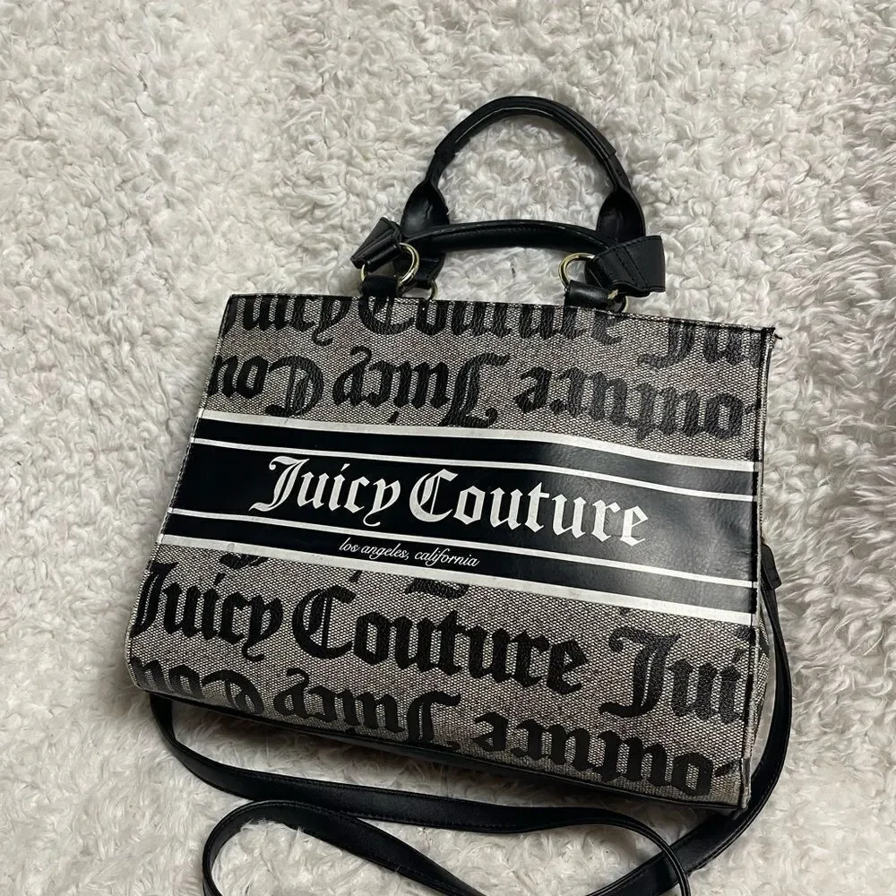 Juicy Couture synthetic Black and White Billboard Medium satchel / shoulder bag